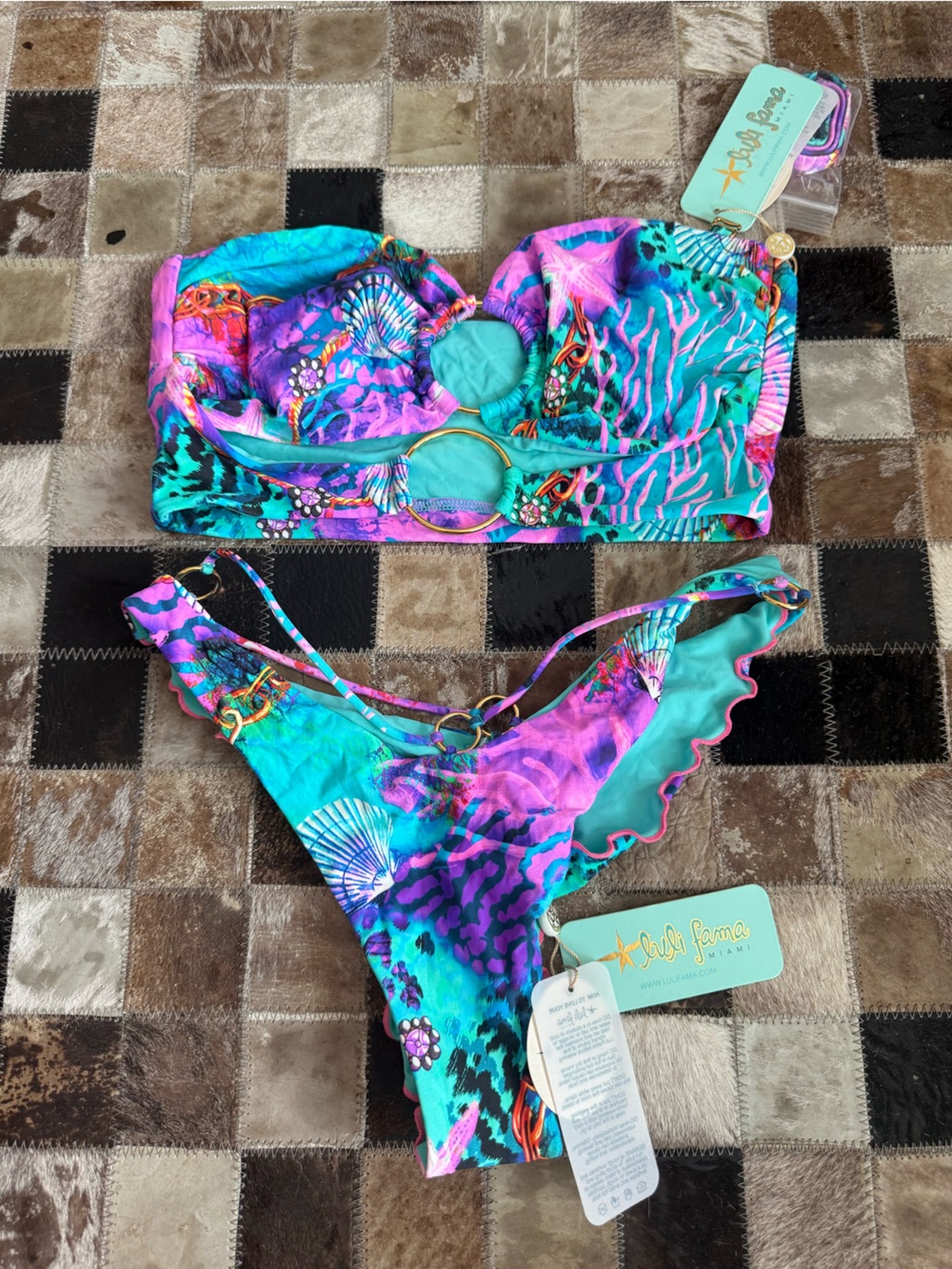 Luli Fama Brazilian Scrunched Bikini Bottom + Top